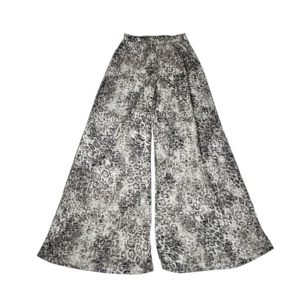 New Go Couture Leopard Print Wide Leg Palazzo Pants Sz.S Gray Animal Print Y2K - Picture 10 of 11